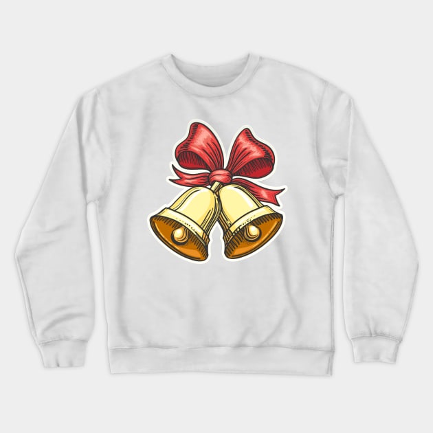 Paper Cut Jingle Bells Emblem Crewneck Sweatshirt by devaleta